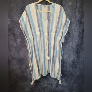 Aerie Blue and White Striped Swimsuit Cover Up